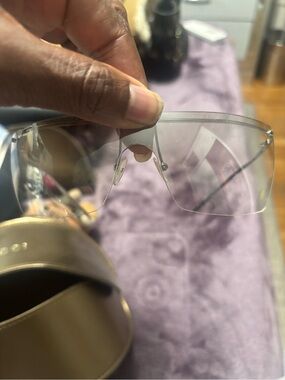 Gucci Rimless Clear Shield Sunglasses with Silver Bridge
